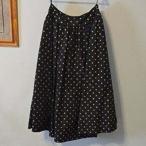 Scott McClintock A-Line Skirt in Black with Gold Polka Dots